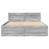 Cama con cabecero madera de ingeniería gris Sonoma 140x200 cm 5
