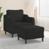 Sillón con taburete tela negro 60 cm 1