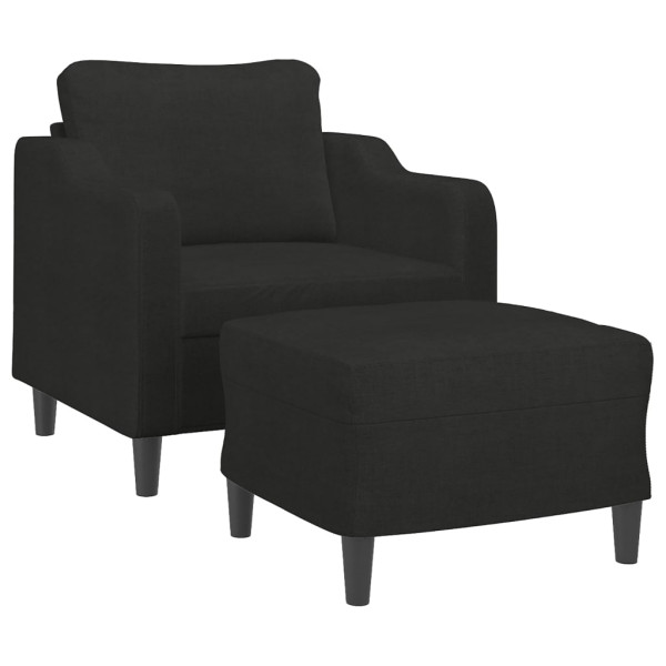 Sillón con taburete tela negro 60 cm M 3