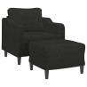 Sillón con taburete tela negro 60 cm 3