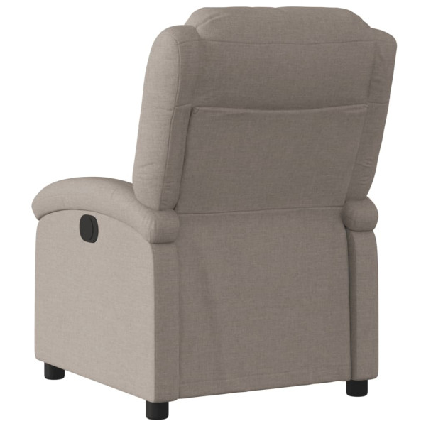 Sillón reclinable de tela gris taupe M 5