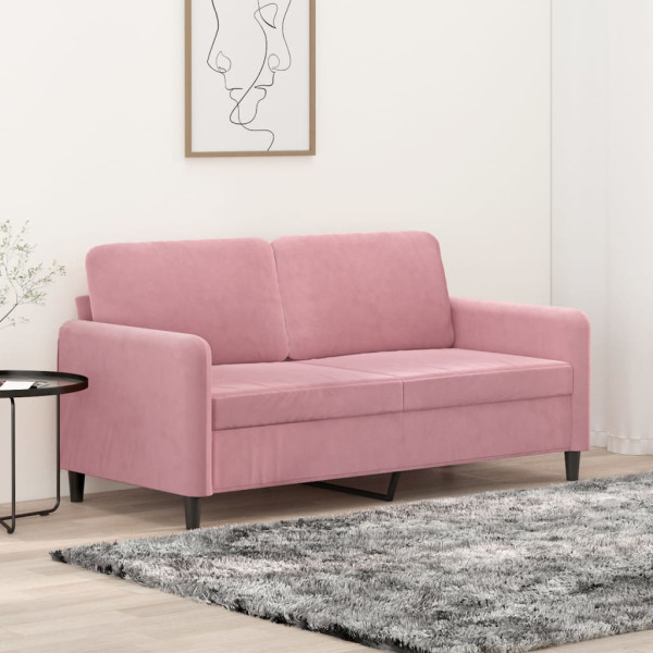 Sofá de 2 plazas terciopelo rosa 140 cm D