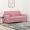 Sofá de 2 plazas terciopelo rosa 140 cm 1
