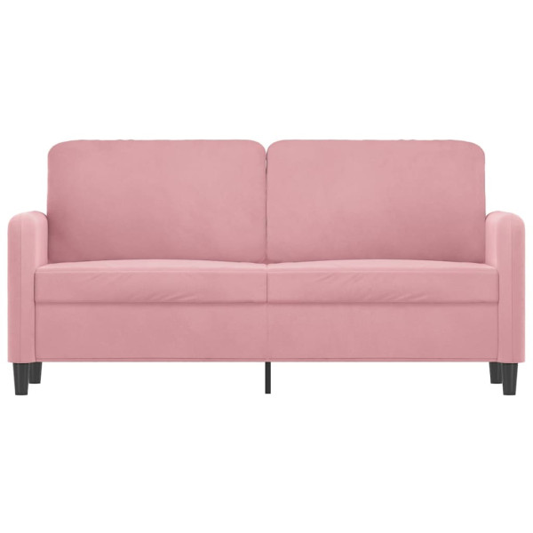 Sofá de 2 lugares veludo 140 cm rosa M 3