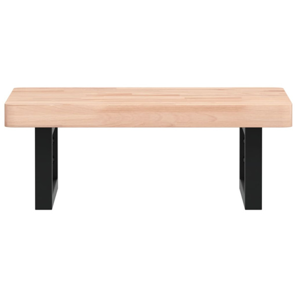 Estante de lavabo de pared de acero y madera maciza de haya M 4