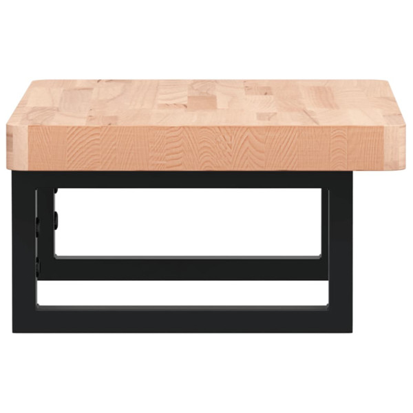 Estante de lavabo de pared de acero y madera maciza de haya M 5