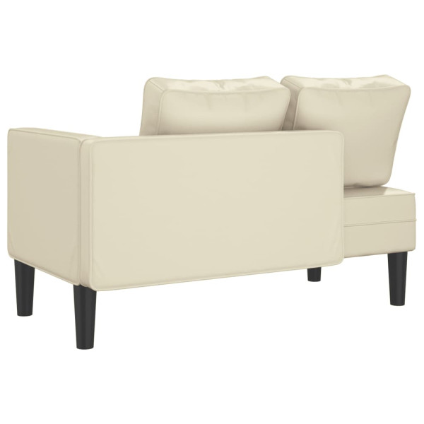 Chaise longue com almofadões couro artificial creme M 3