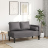 Chaise longue com almofadões couro artificial cinzento 1