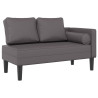 Chaise longue com almofadões couro artificial cinzento 2
