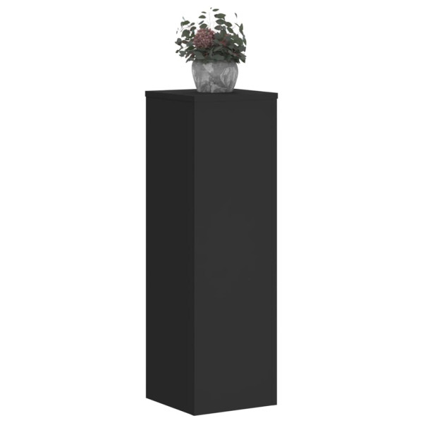 Soportes de plantas 2 uds madera ingeniería negro 25x25x80 cm M 3