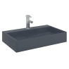 Lavabo de fundición de mineral/mármol antracita 60x38x11 cm 3