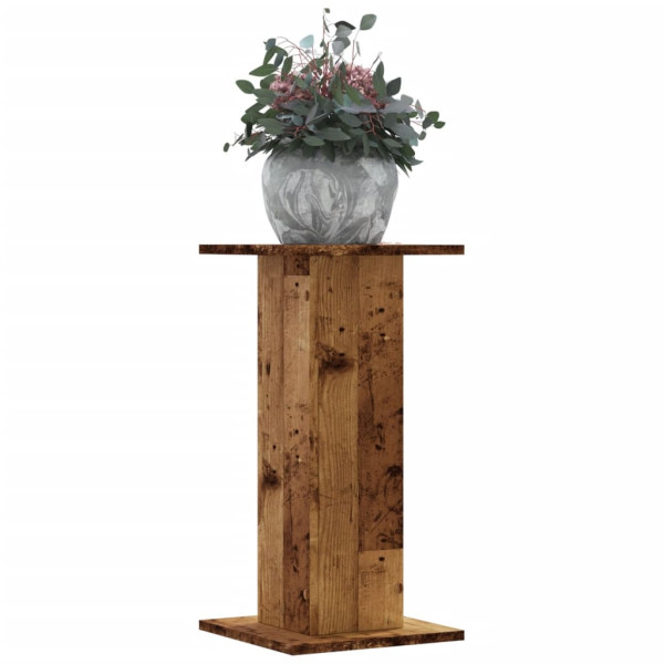 Soportes de plantas 2 uds madera roble envejecido 30x30x60 cm D