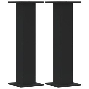 Soportes de plantas 2 uds madera ingeniería negro 30x30x95 cm H