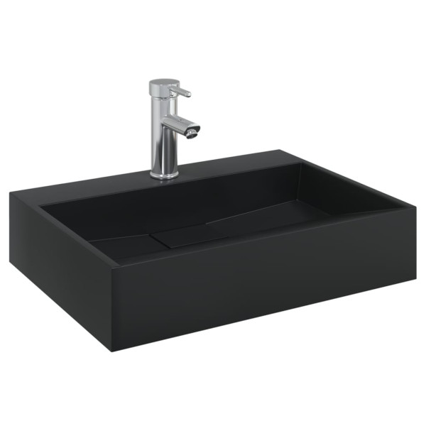Lavabo de fundición de mineral/mármol negro mate 50x38x11 cm M 3