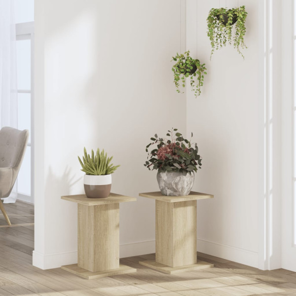 Soportes para plantas 2 uds madera roble Sonoma 30x30x40 cm M 3