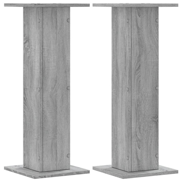 Soportes de plantas 2 uds madera gris Sonoma 30x30x80 cm M 2