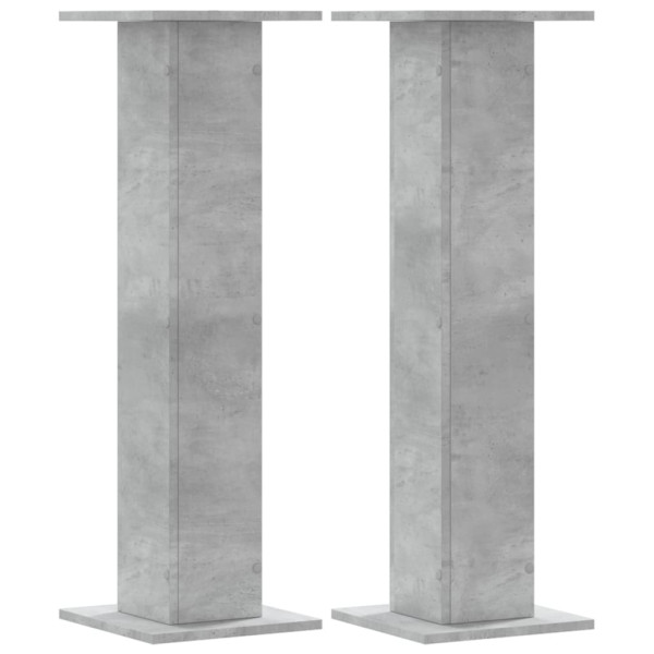 Soportes para plantas 2 uds madera gris hormigón 30x30x95 cm M 2