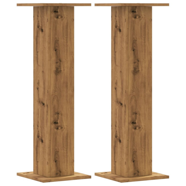 Soportes para plantas 2 uds madera roble artisian 30x30x95 cm M 2