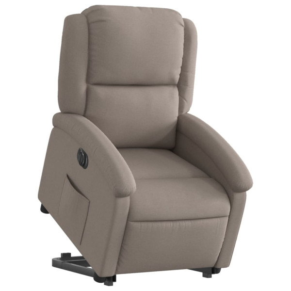 Sillón eléctrico reclinable elevable de tela gris taupe M 3