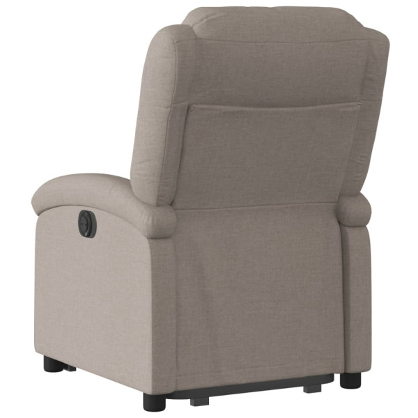 Sillón eléctrico reclinable elevable de tela gris taupe M 5