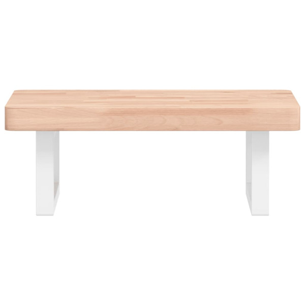 Estante de lavabo de pared de acero y madera maciza de haya M 4