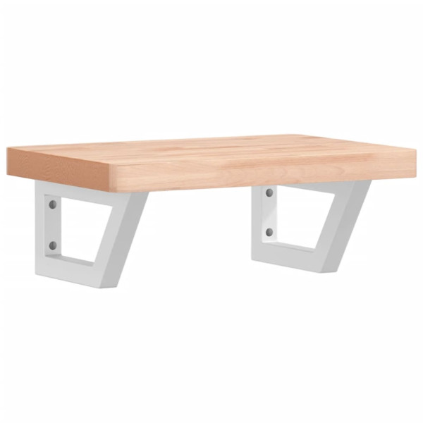 Estante de lavabo de pared de acero y madera maciza de haya M 2