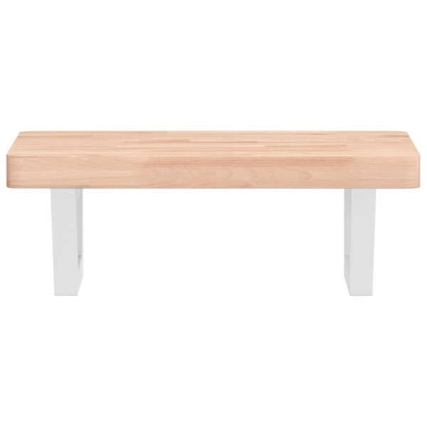 Estante de lavabo de pared de acero y madera maciza de haya M 4