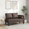 Chaise longue com almofadões couro artificial castanho 1