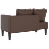Chaise longue com almofadões couro artificial castanho 5