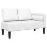 Chaise longue com almofadões couro artificial branco 2