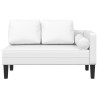 Chaise longue com almofadões couro artificial branco 1