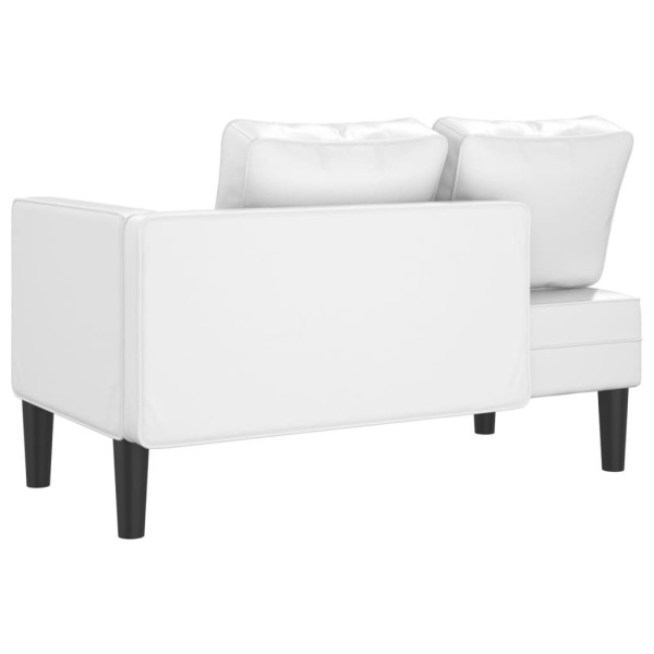 Chaise longue com almofadões couro artificial branco M 4