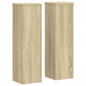 Soportes de plantas 2 uds madera roble Sonoma 17x17x60 cm H