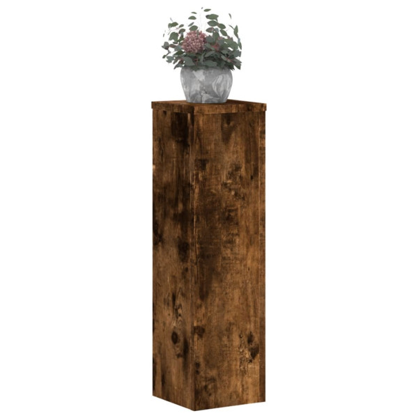 Soportes de plantas 2 uds madera roble ahumado 17x17x60 cm M 3