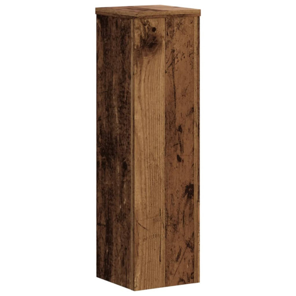 Soportes de plantas 2 uds madera roble envejecido 17x17x60 cm M 4