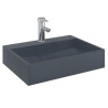 Lavabo de fundición de mineral/mármol antracita 50x38x13 cm 3