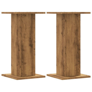 Soportes de plantas 2 uds madera roble artisian 30x30x60 cm H
