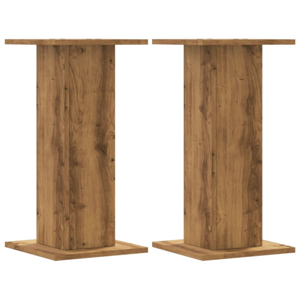 Soportes de plantas 2 uds madera roble artisian 30x30x60 cm M 2