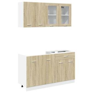 Set de muebles de cocina 4 pzas madera ingeniería roble Sonoma H