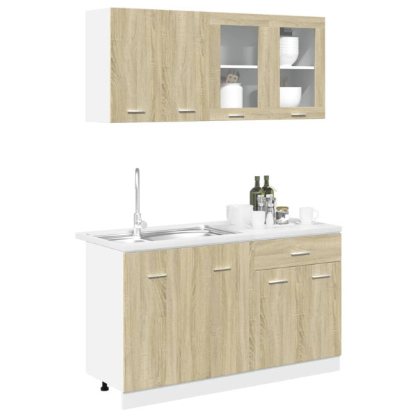 Set de muebles de cocina 4 pzas madera ingeniería roble Sonoma M 3