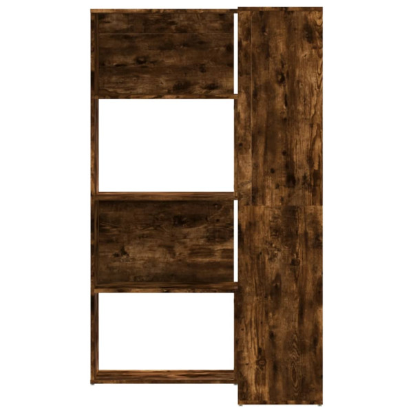 Estantería esquina 4 niveles madera roble ahumado 85x85x140 cm M 4