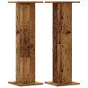 Soportes para plantas 2 uds madera roble envejecido 30x30x95 cm 2