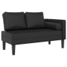 Chaise longue com almofadões couro artificial preto 2
