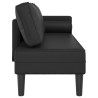 Chaise longue com almofadões couro artificial preto 4