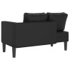 Chaise longue com almofadões couro artificial preto 5