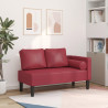 Chaise longue com almofadões couro artificial vermelho tinto 1