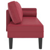 Chaise longue com almofadões couro artificial vermelho tinto 4
