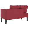 Chaise longue com almofadões couro artificial vermelho tinto 5