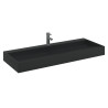 Lavabo de fundición de mineral/mármol negro mate 120x46x11 cm 3