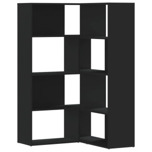 Estante canto 4 prateleiras 85x85x140 cm deriv. madeira preto H